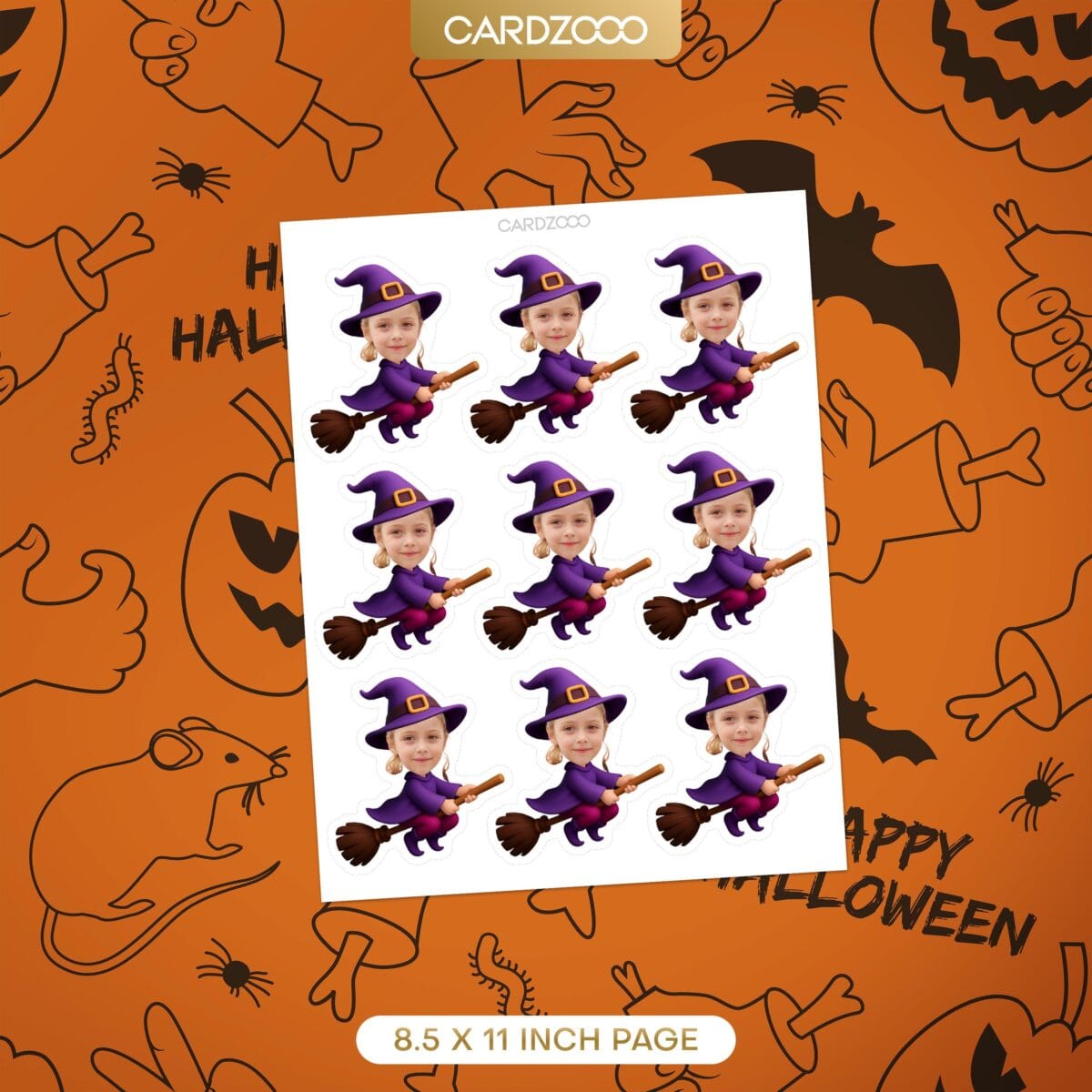 Custom Witch Face Cupcake Toppers - Image 2
