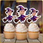 Custom Witch Face Cupcake Toppers