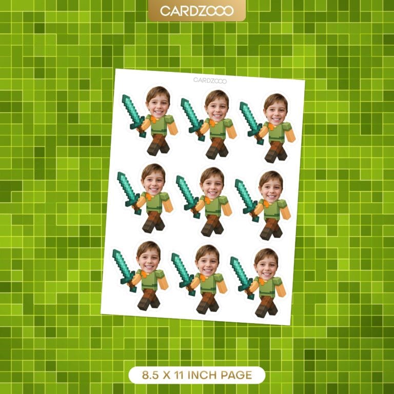 Alex Diamond Sword Custom Face Cupcake Toppers - Image 2