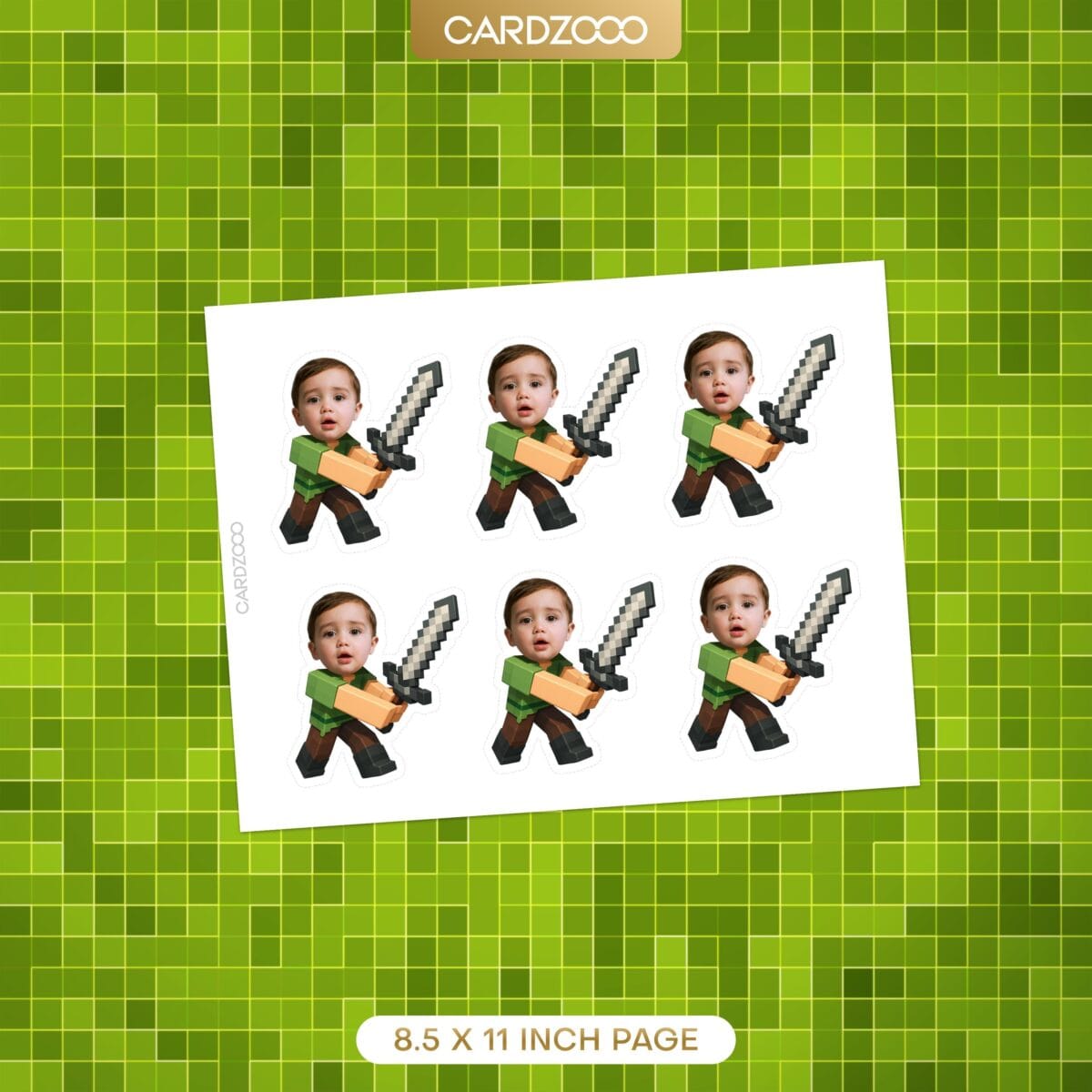 Alex with Sword Custom Face Cupcake Toppers - Image 2