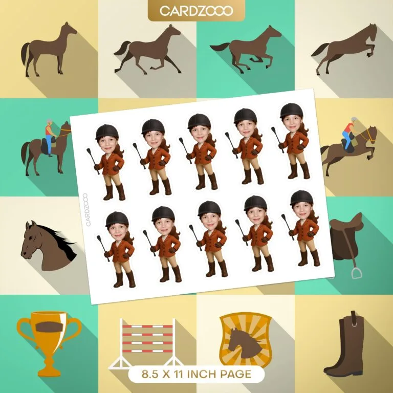 Horse trainer Custom Face Cupcake Toppers - Image 2