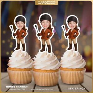 Horse trainer Custom Face Cupcake Toppers