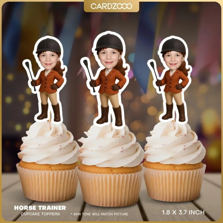 Horse trainer Custom Face Cupcake Toppers