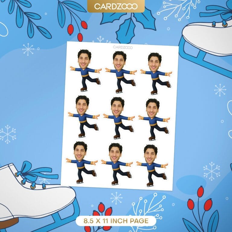 Ice Skating Custom Face Cupcake Toppers - Image 2