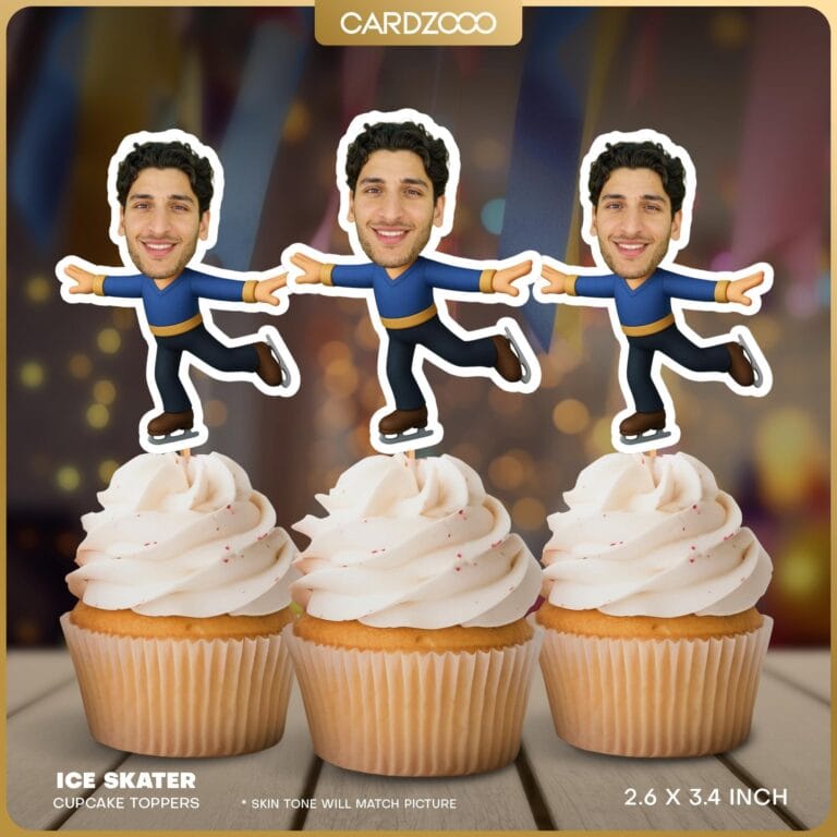 Ice Skating Custom Face Cupcake Toppers
