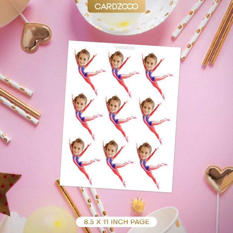Gymnast Custom Face Cupcake Toppers - Image 2
