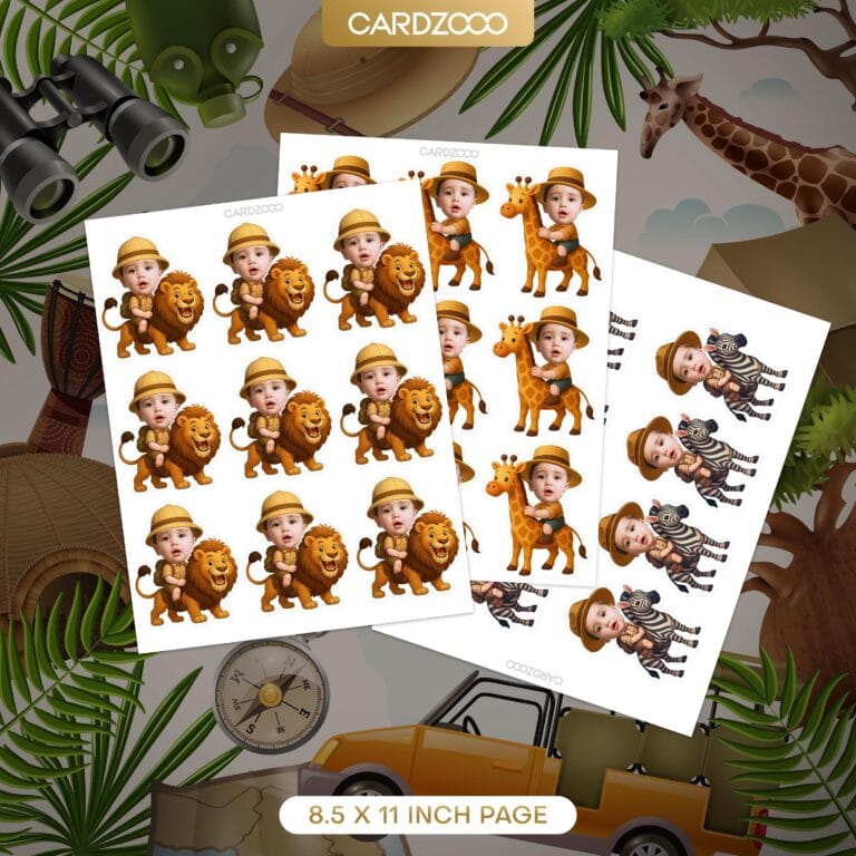 Safari Animals Custom Face Cupcake Toppers - Image 2