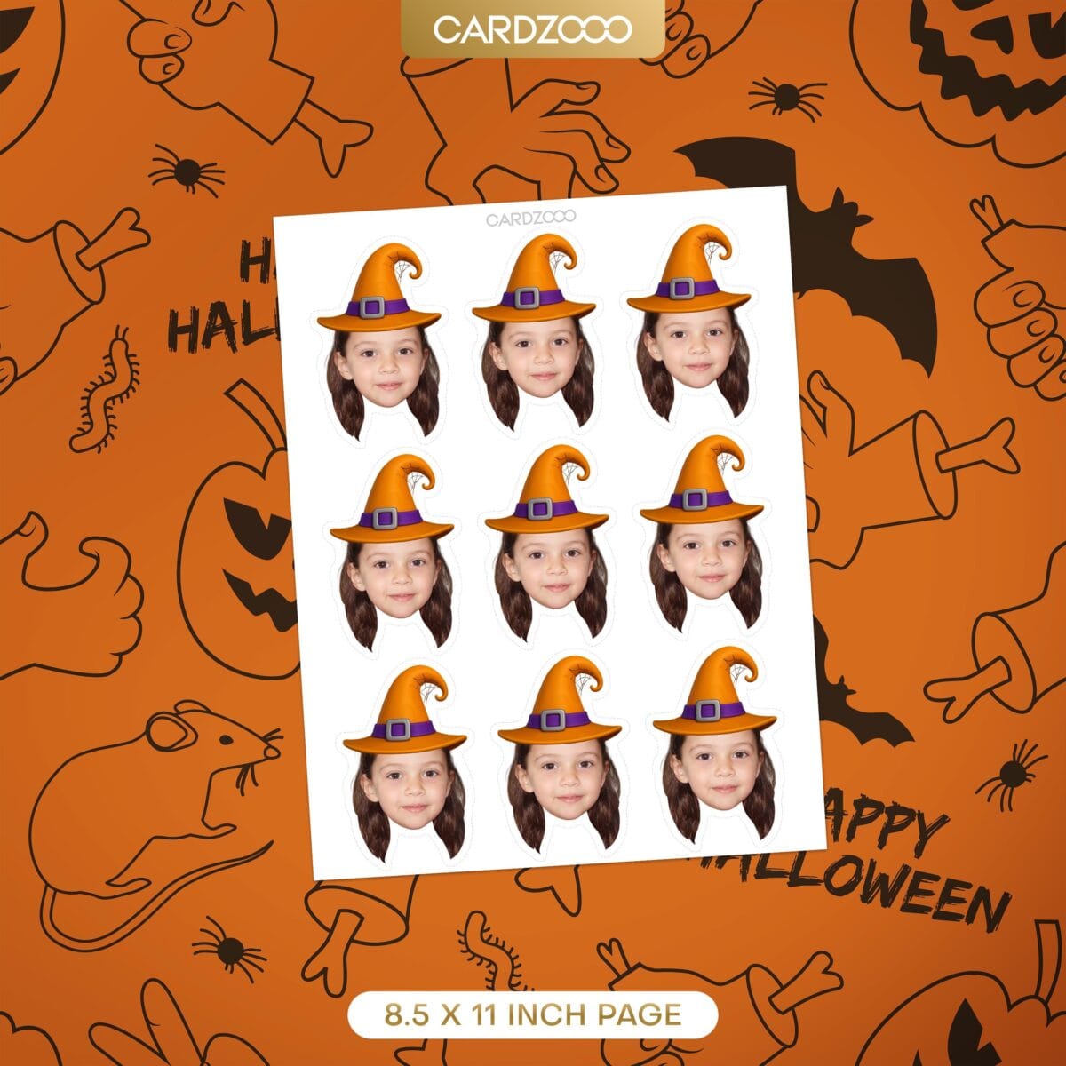 Custom Face Witch Hat Cupcake Toppers - Image 2