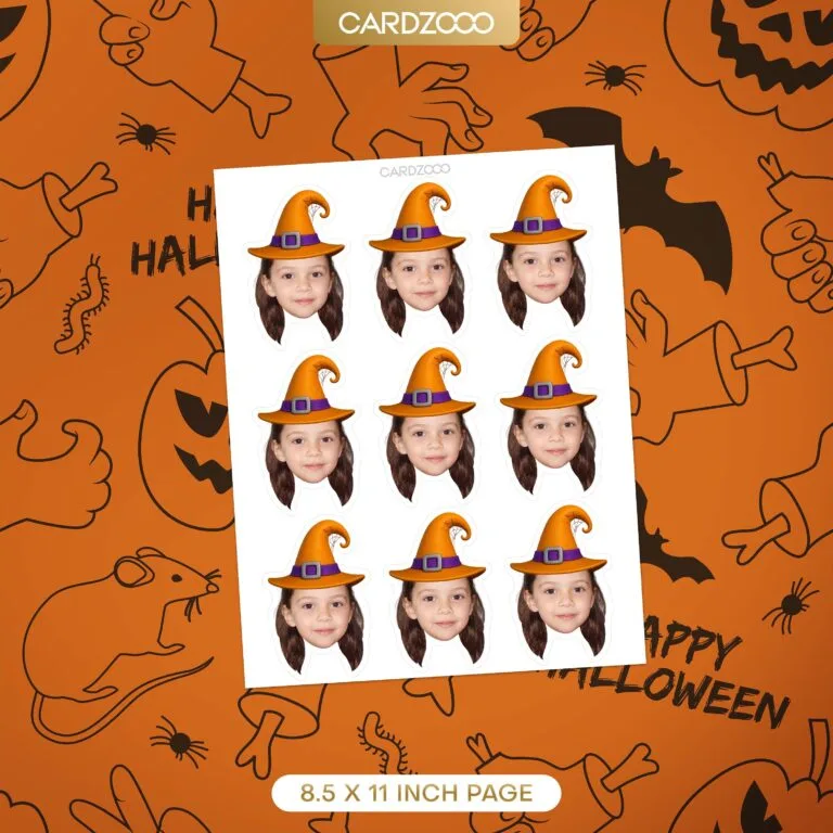 Custom Face Witch Hat Cupcake Toppers - Image 2