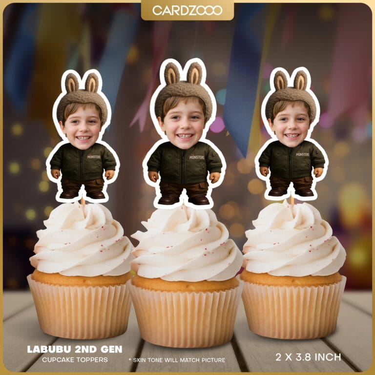 Labubu 2nd Gen Custom Face Cupcake Toppers