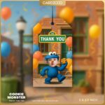 Cookie Monster Custom Face Thank You Tag
