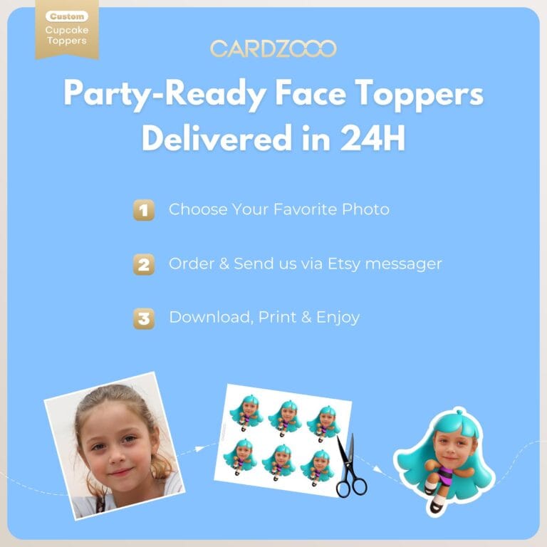 Bliss Custom Face Cupcake Toppers - Image 3