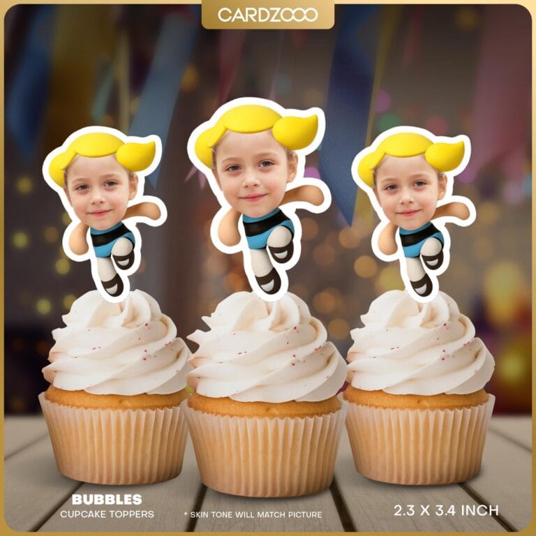 Bubbles Custom Face Cupcake Toppers