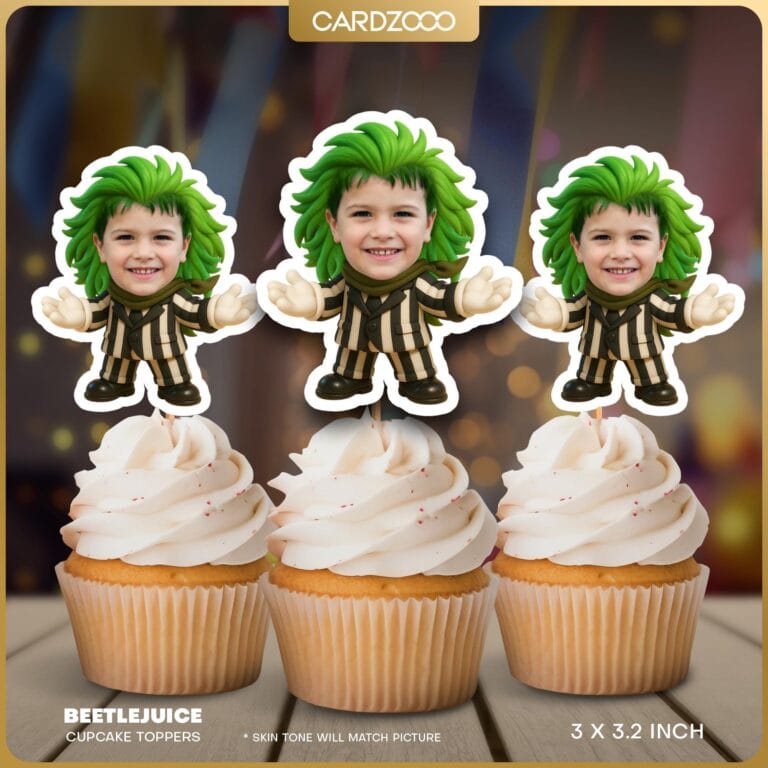 BeetleJuice Custom Face Cupcake Toppers