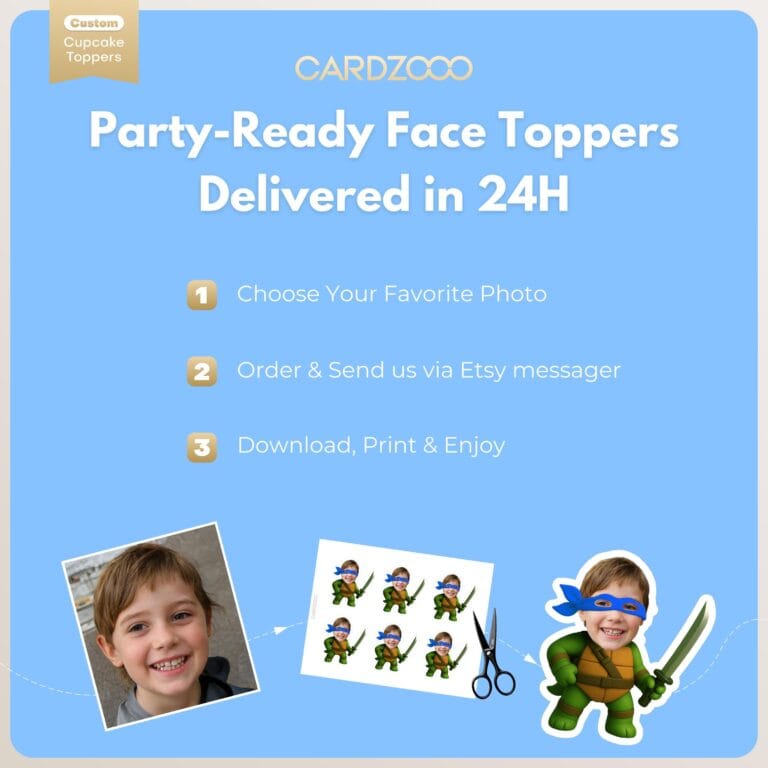 Leonardo Custom Face Cupcake Toppers - Image 3