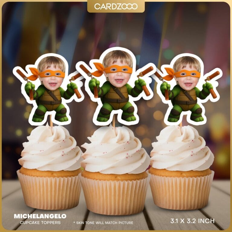 Michelangelo Custom Face Cupcake Toppers