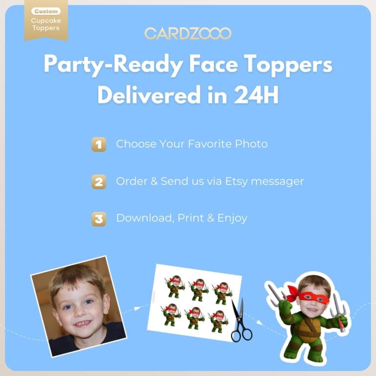 Raphael Custom Face Cupcake Toppers - Image 3