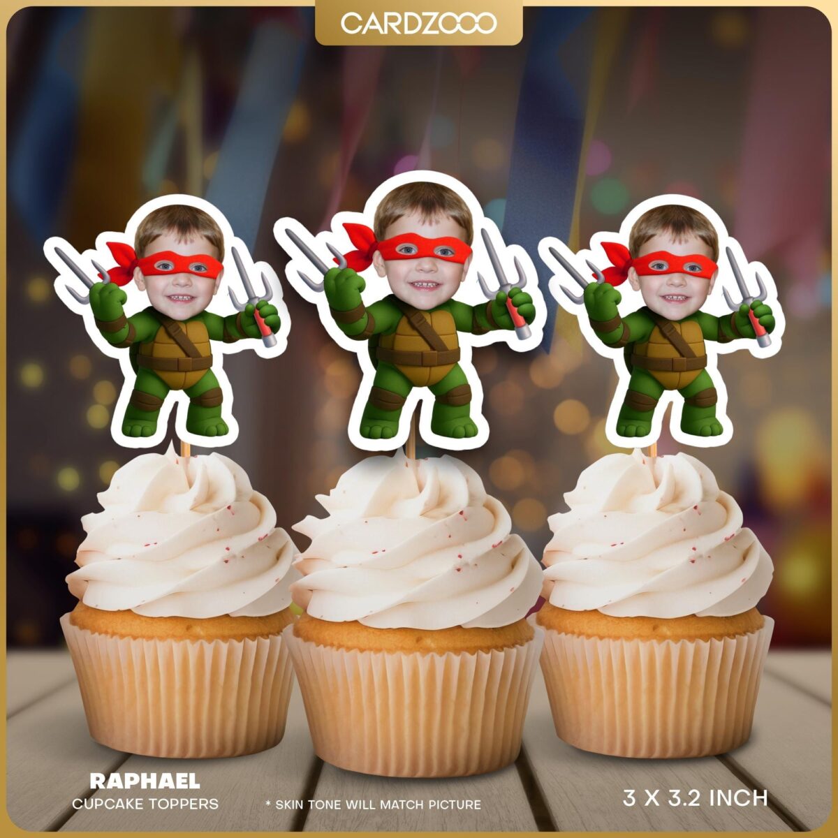 Raphael Custom Face Cupcake Toppers