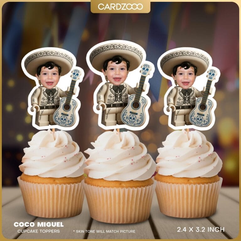 Coco Miguel Personalized Face Cupcake Toppers