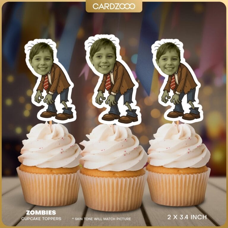 Zombie Custom Face Cupcake Toppers