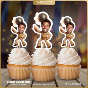 Disco Boy Custom Face Cupcake Toppers