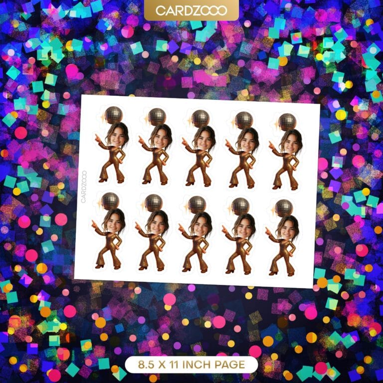 Disco Girl Custom Face Cupcake Toppers - Image 2