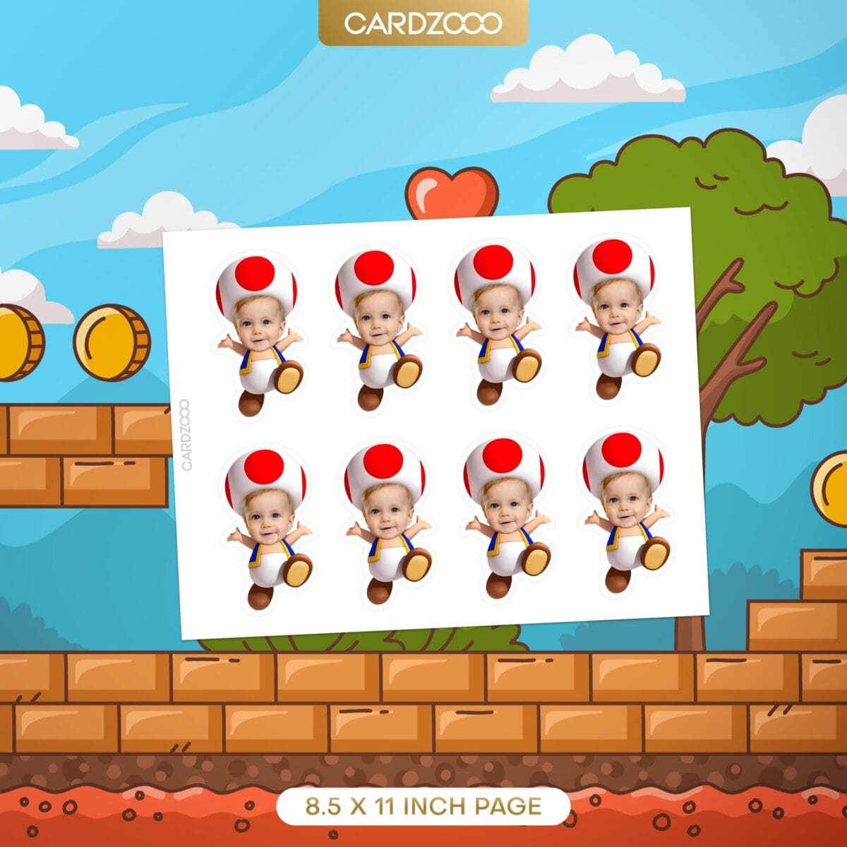 Toad Custom Face Cupcake Toppers - Image 2