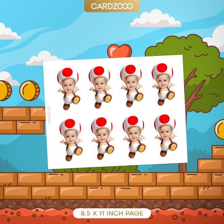 Toad Custom Face Cupcake Toppers - Image 2