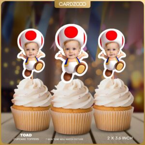Toad Custom Face Cupcake Toppers