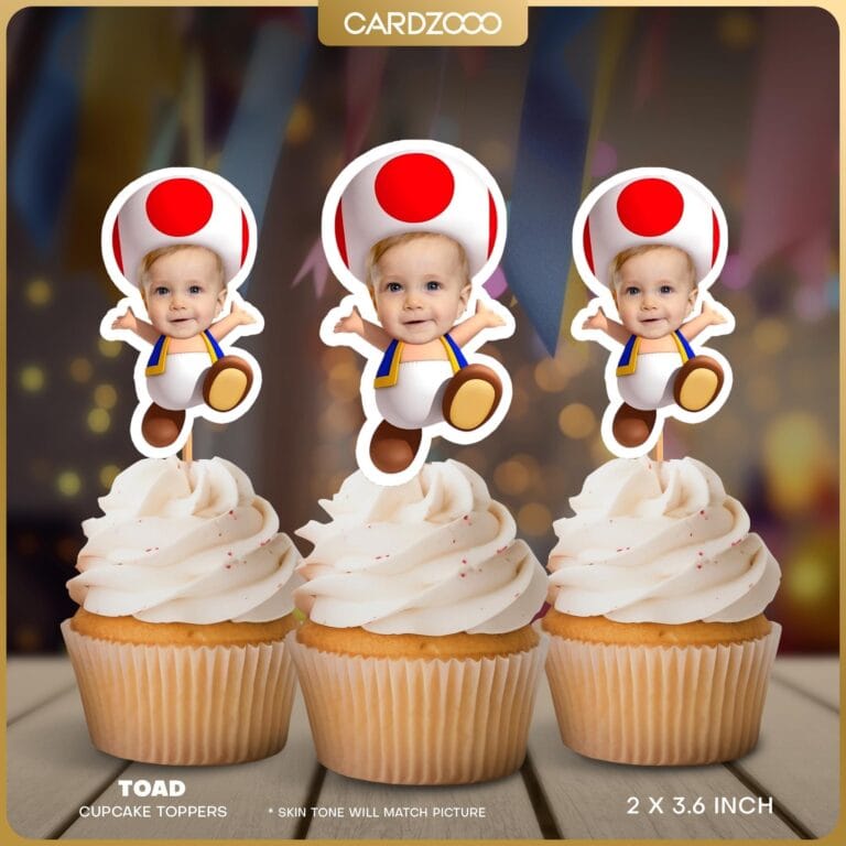 Toad Custom Face Cupcake Toppers