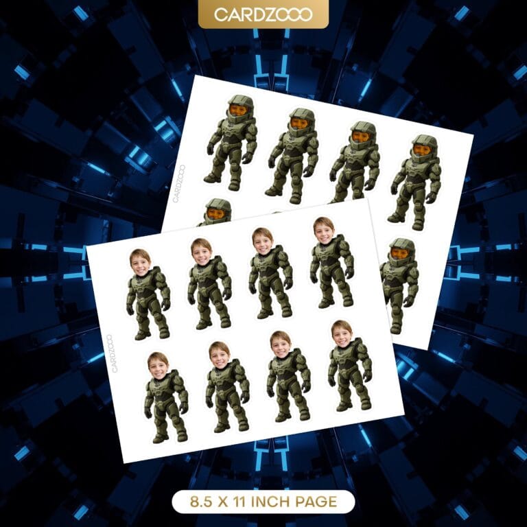 Master Chief Custom Face Cupcake Toppers - Image 2