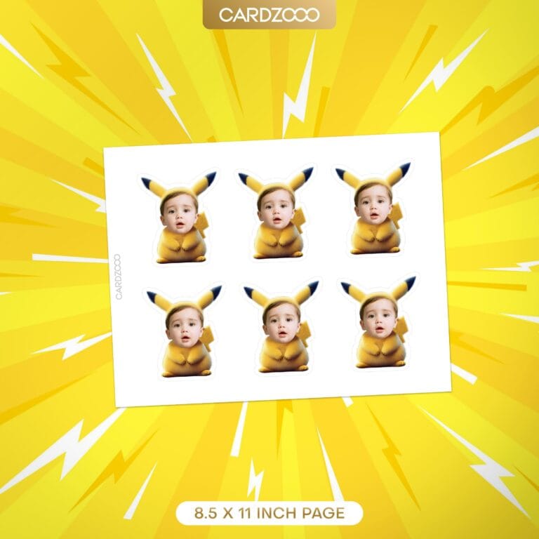 Pikachu Custom Face Cupcake Toppers - Image 2
