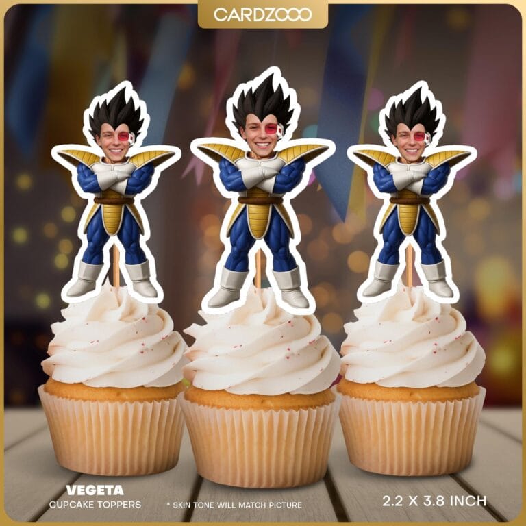 Vegeta Custom Face Cupcake Toppers