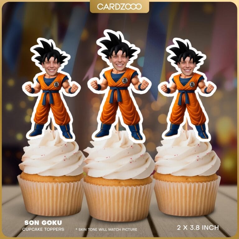 Son Goku Custom Face Cupcake Toppers