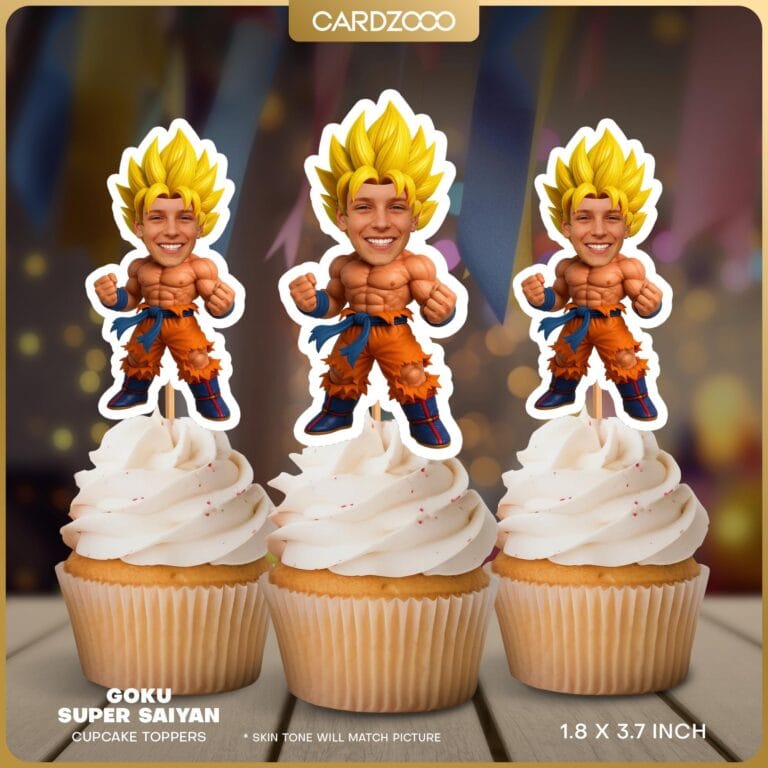 Goku Custom Face Cupcake Toppers