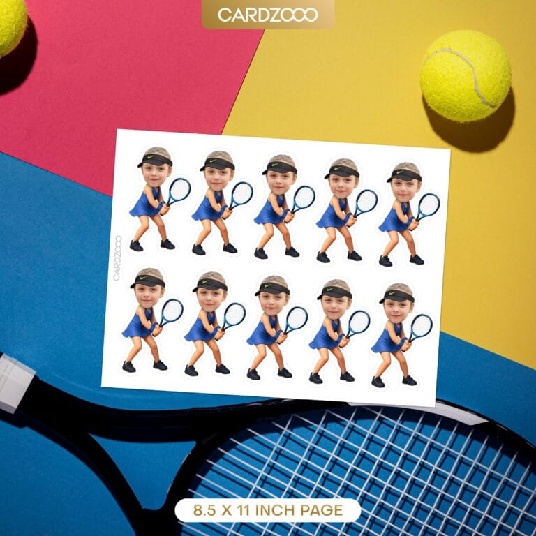 Tennis Girl Custom Face Cupcake Toppers - Image 2