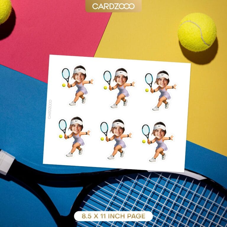Tennis Girl Grey Color Custom Face Cupcake Toppers - Image 2