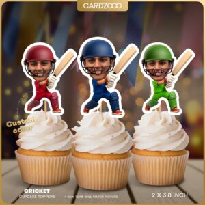 Cricket Personalized Face Cupcake Toppers
