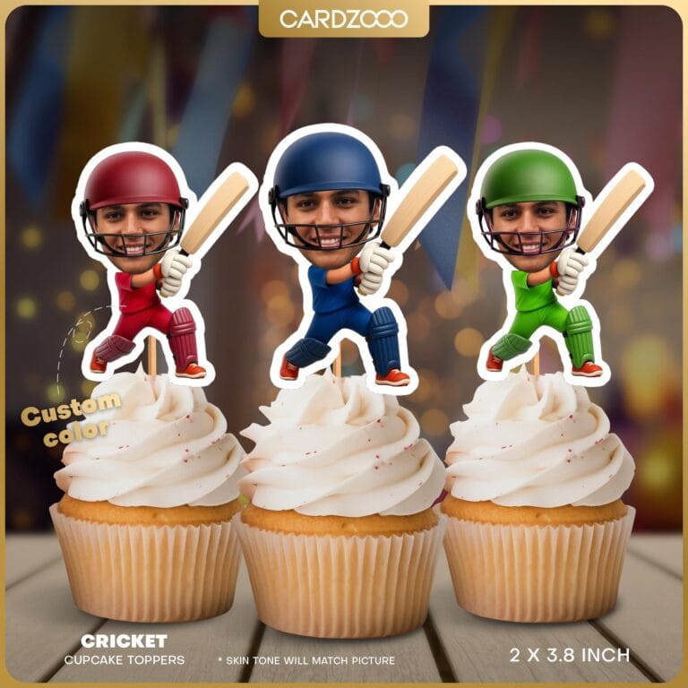 Cricket Personalized Face Cupcake Toppers