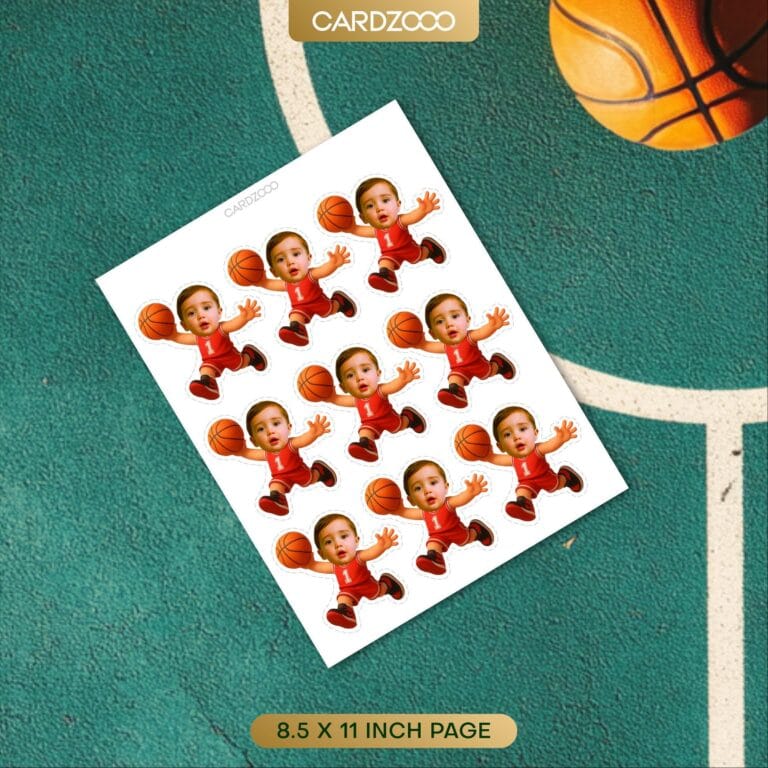 Custom Face Basketball Cupcake Toppers - Image 2