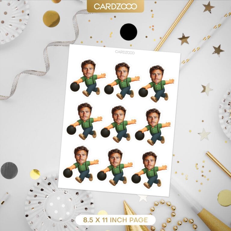 Bowling Custom Face Cupcake Toppers - Image 2