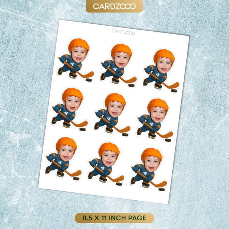 Custom Face Ice Hockey Cupcake Toppers - Image 2