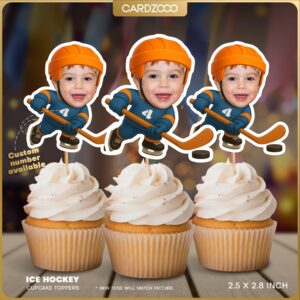 Custom Face Ice Hockey Cupcake Toppers
