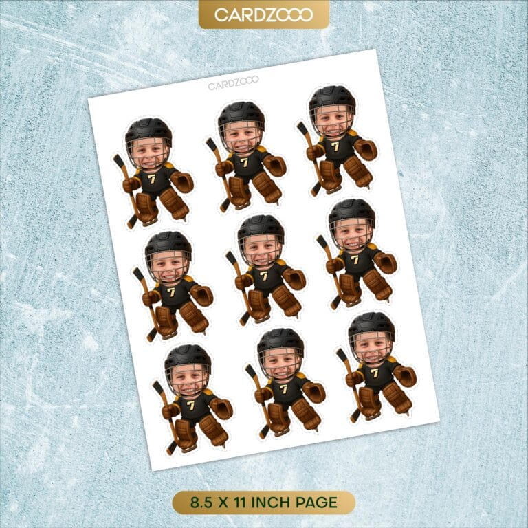 Ice Hockey Goalie Custom Face Cupcake Toppers - Image 2