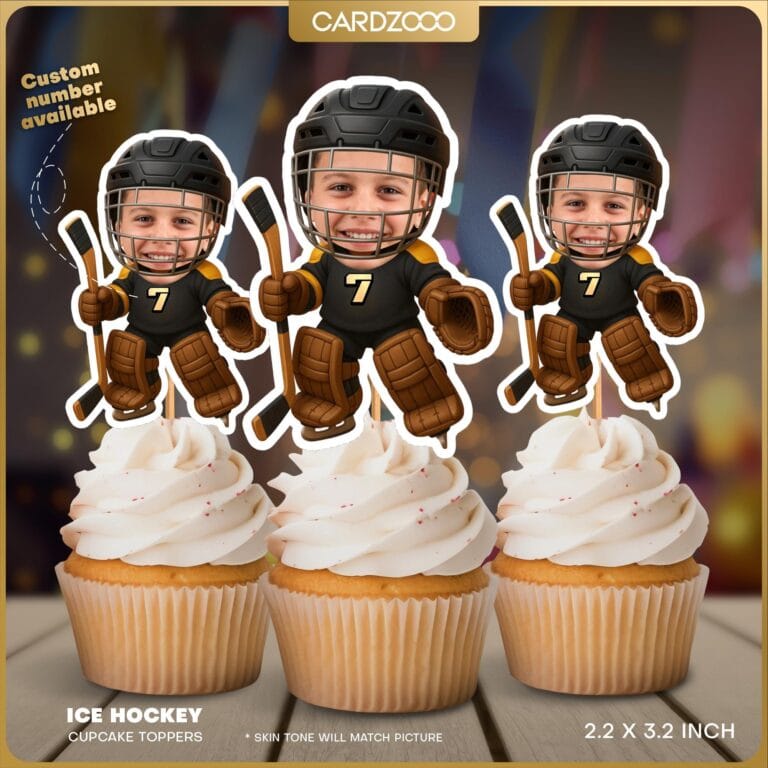Ice Hockey Goalie Custom Face Cupcake Toppers