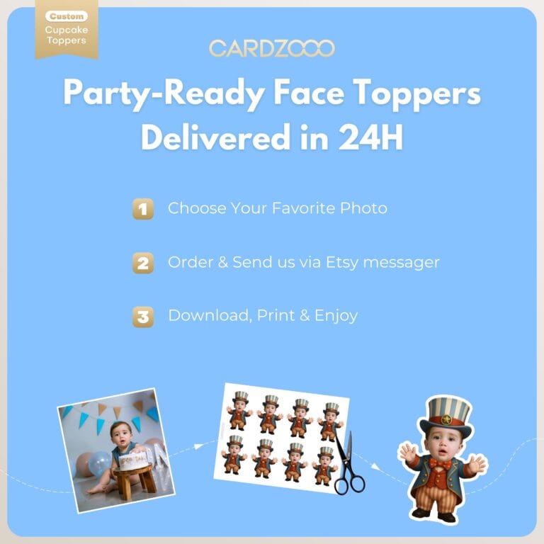 Custom Carnival Custom Face Cupcake Toppers - Image 3