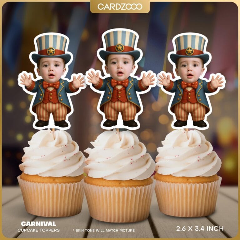 Custom Carnival Custom Face Cupcake Toppers