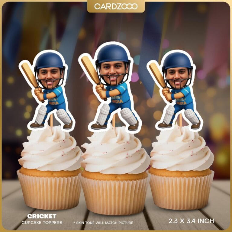 Cricket India Jersey Custom Face Cupcake Toppers