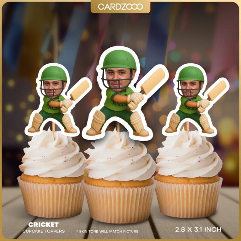 Cricket Pakistan Jersey Custom Face Cupcake Toppers