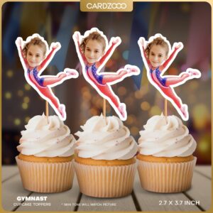 Gymnast Custom Face Cupcake Toppers